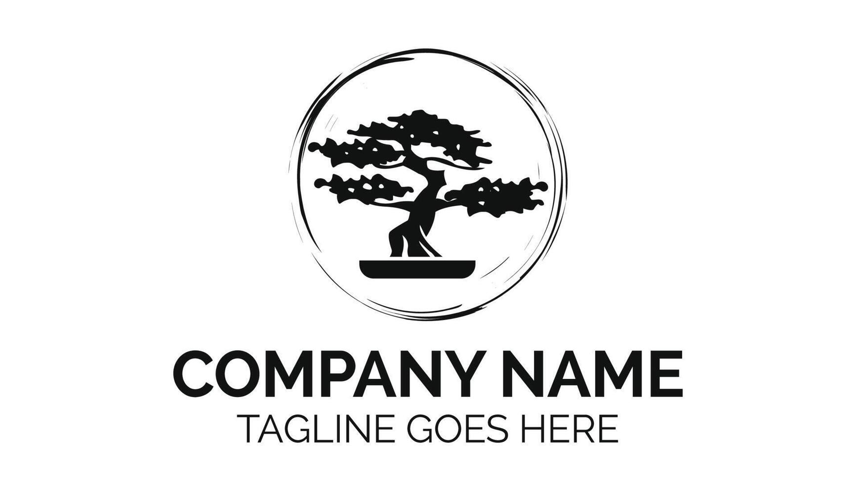 Creative Bonsai Tree Rustic Logo vector