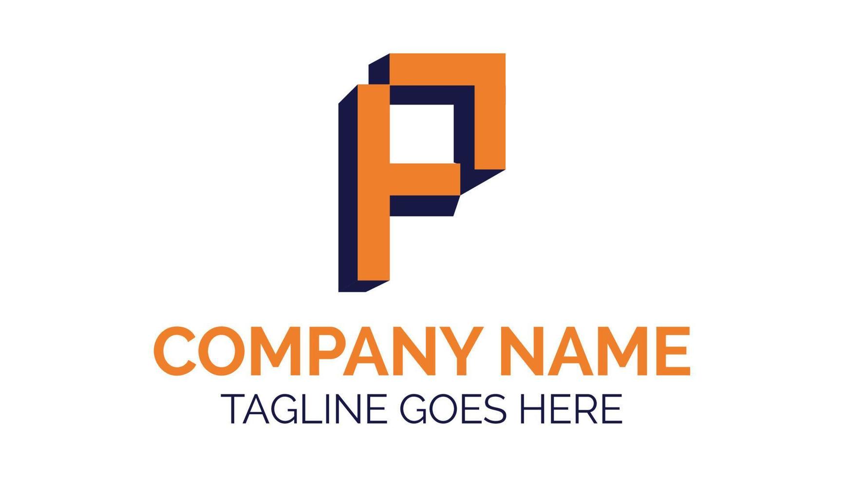 Letter P Pixel Modern techy Style Logo Template vector