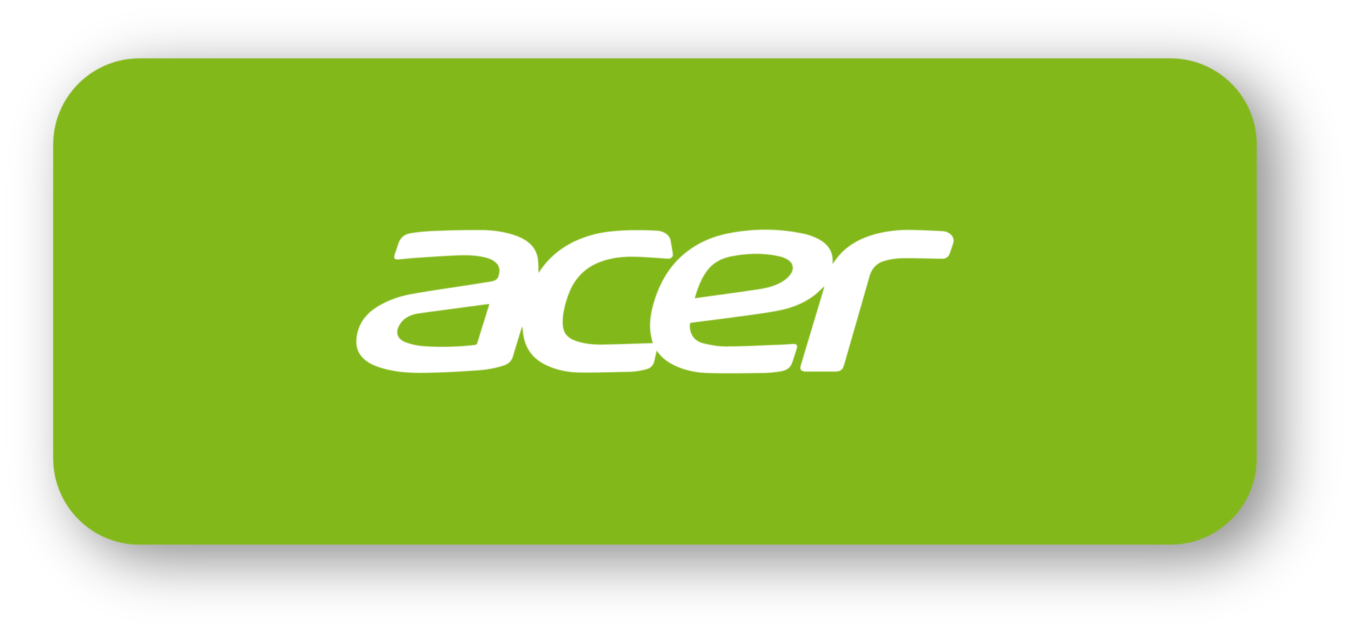 Acer-Firmenlogo mit realistischem Schatten. beliebtes Firmenlogo für Computer- und Laptophersteller. png