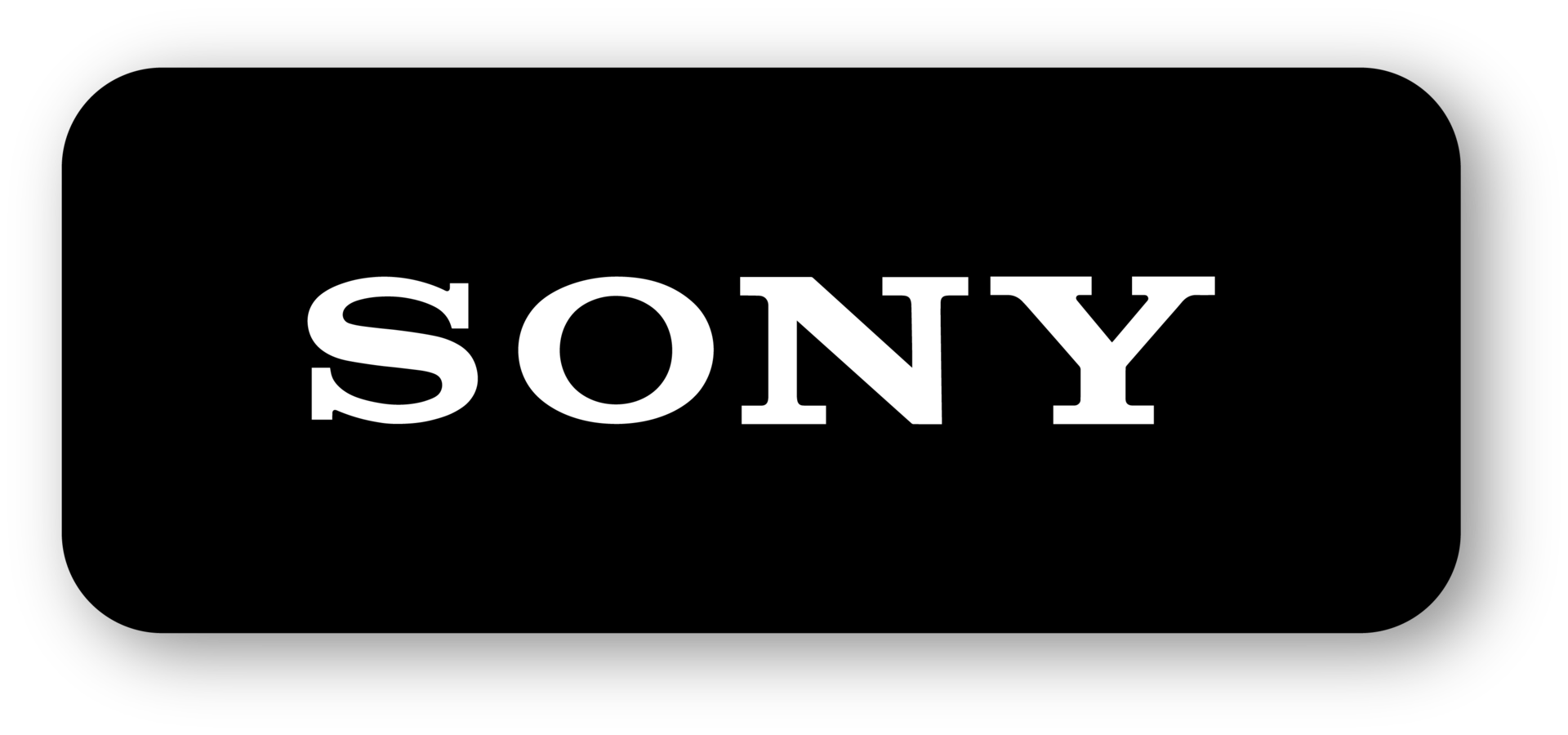 Sony-Firmenlogo mit realistischem Schatten. beliebtes Firmenlogo für Computer- und Laptophersteller. png