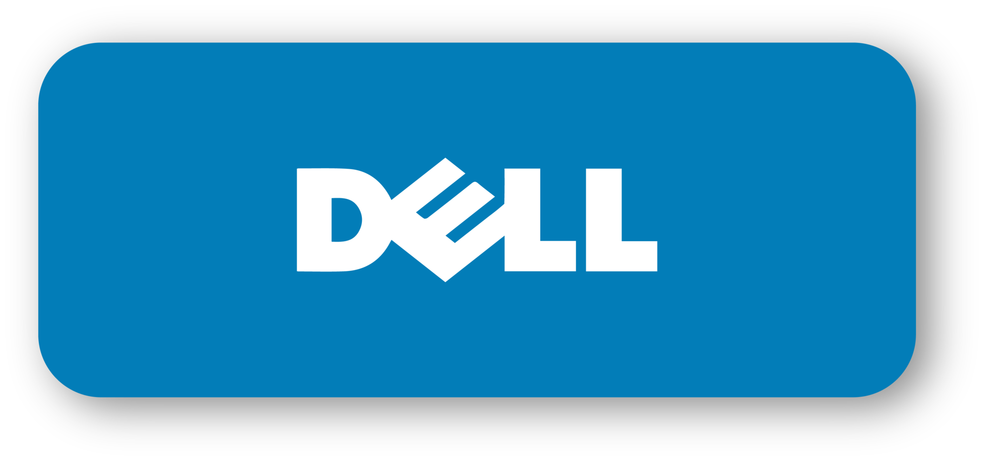 Dell company logo with realistic shadow. Popular computer and laptop manufacturing companies logotype. png