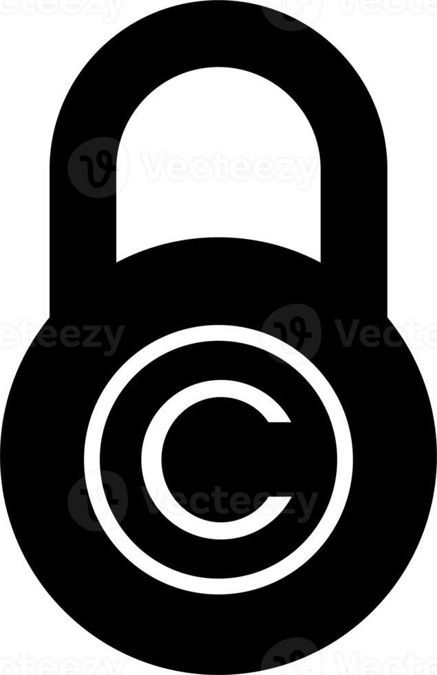 icône de copyright et de marque déposée dans les couleurs noires. licence de droit de marque et signe de propriété intellectuelle. png