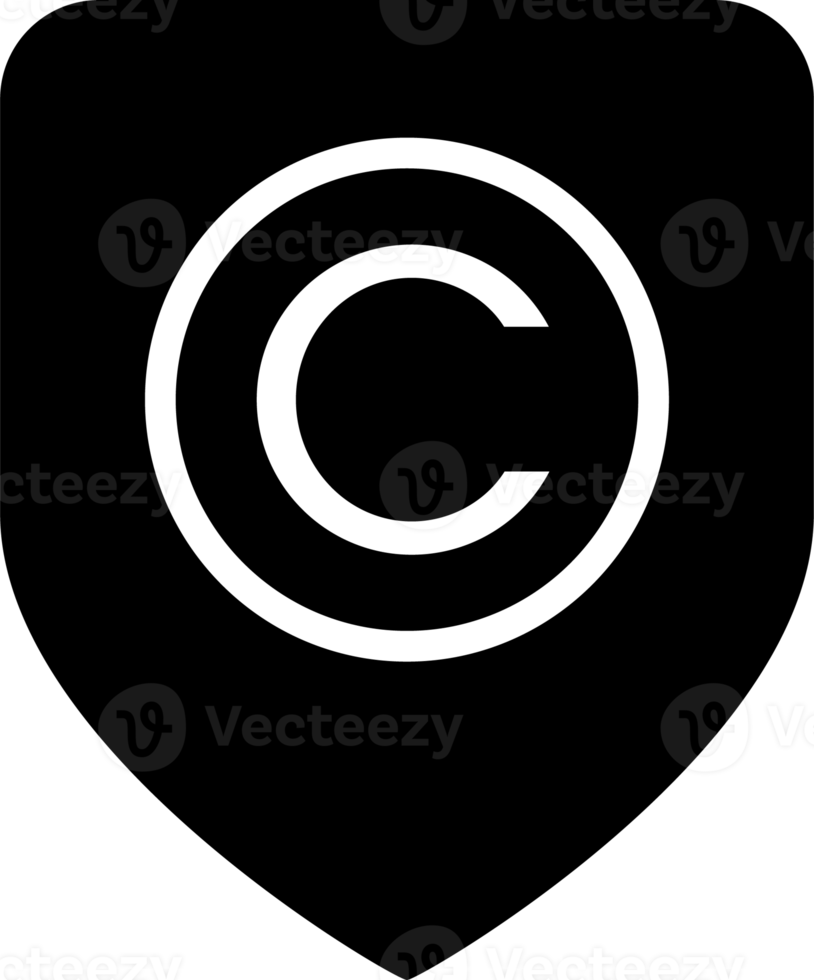 icono de derechos de autor y marca registrada en colores negros. licencia de derecho de marca registrada y signo de propiedad intelectual. png