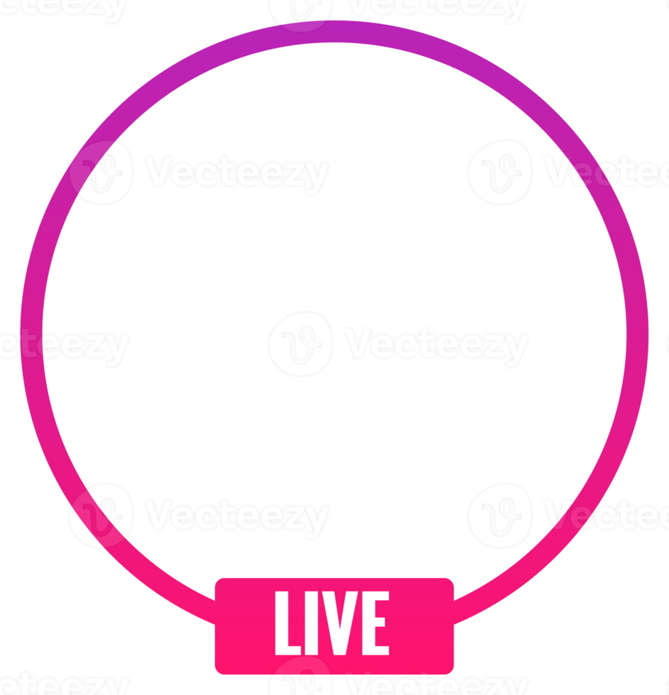 Round profile frame for live streaming on social media. Gradient livestream frame. png