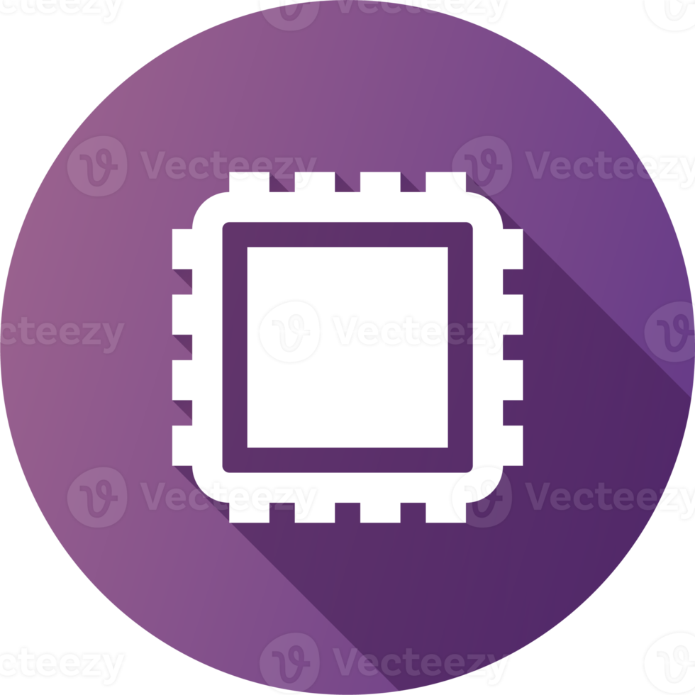 Chips icon in flat design style. Circuit chip signs illustration. png