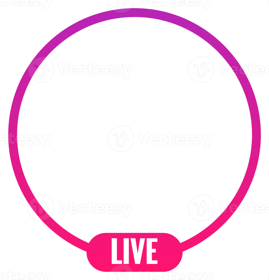 Round profile frame for live streaming on social media. Gradient livestream frame. png