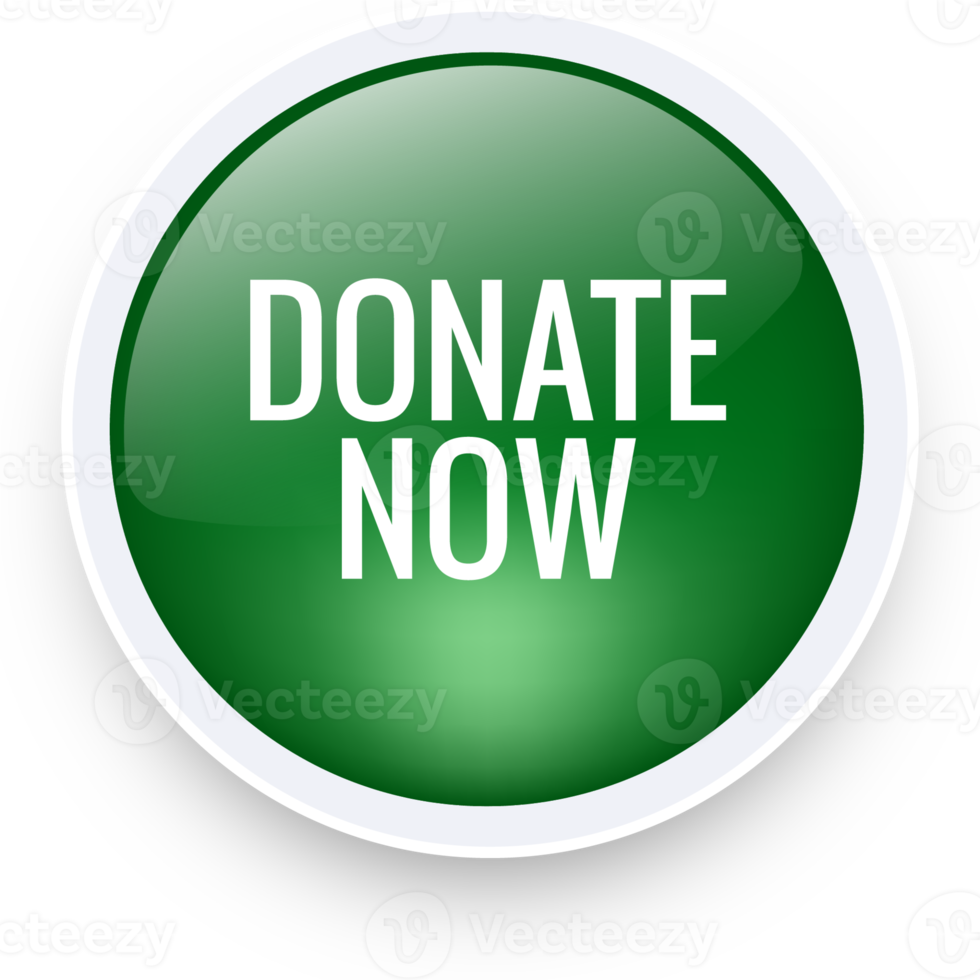 Donate icon in realistic button style. Donation signs illustration. png