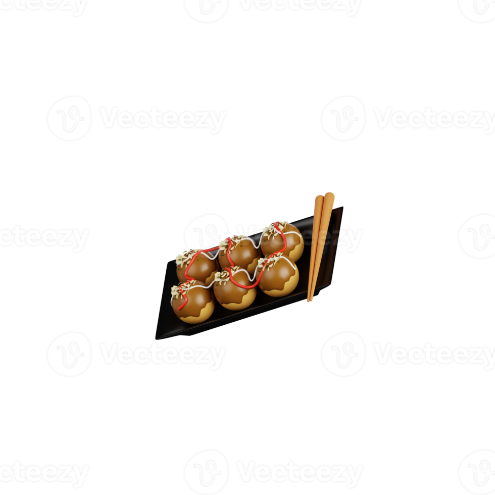 illustration de takoyaki 3d png