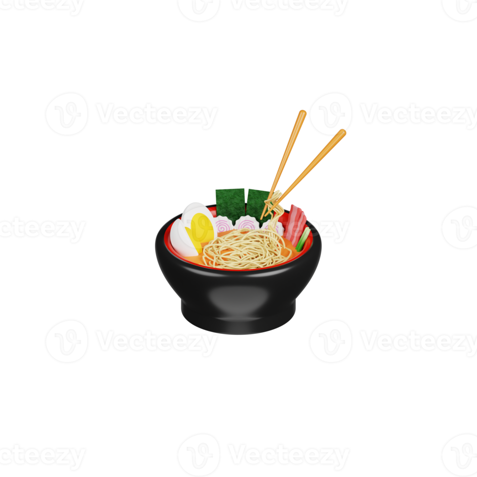 ilustração de ramen 3D png