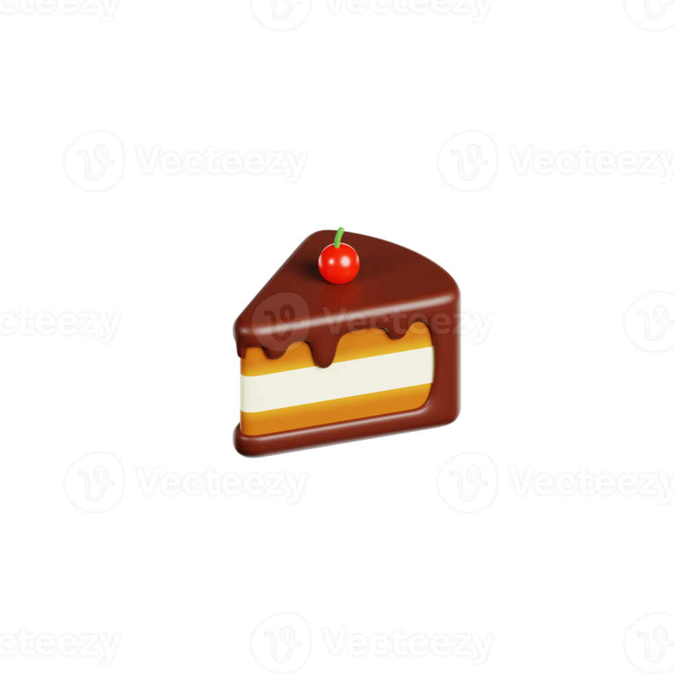 morceau de gâteau illustration 3d png