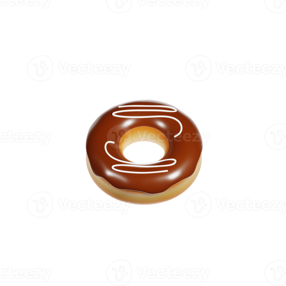 Chocolate Donut 3d Illustration png