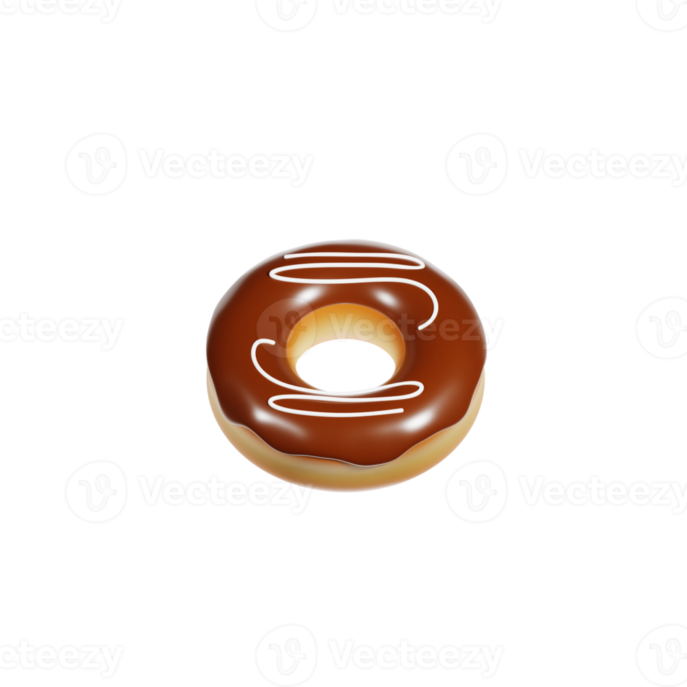 chocolade donut 3d illustratie png