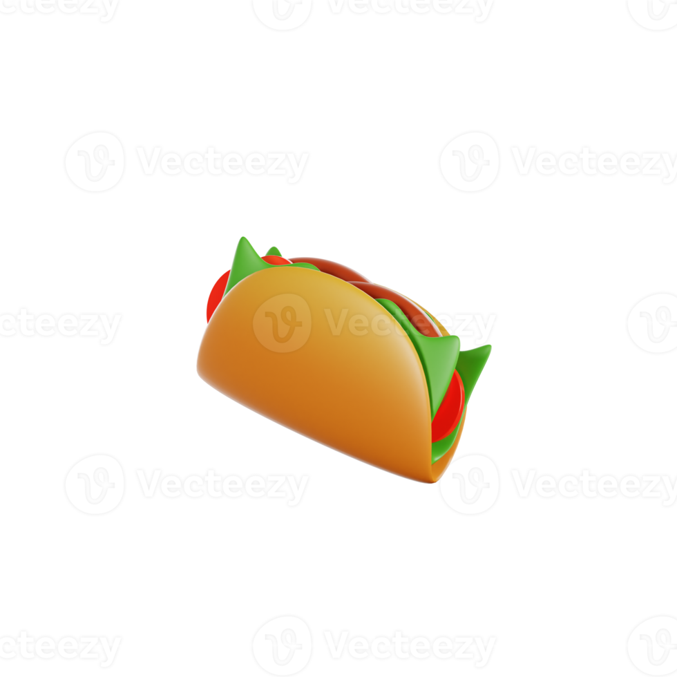 Ilustración 3d de tacos png