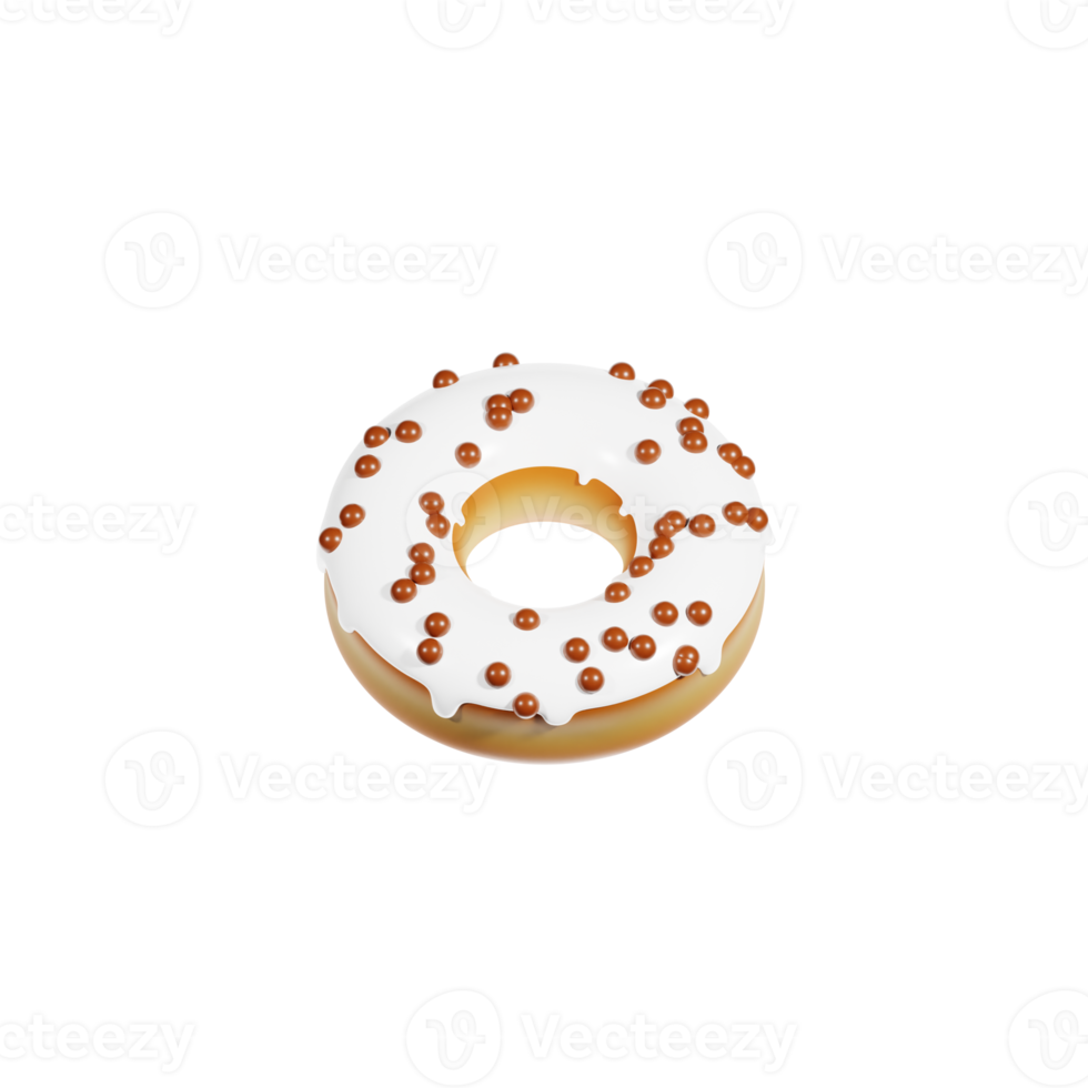 ilustração 3d de rosquinha de creme png