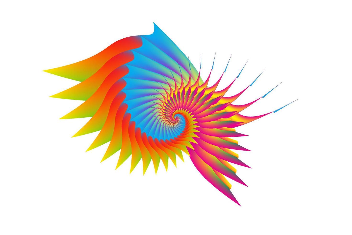 Illustration of Wings with colorful gradations with an Abstract concept vector