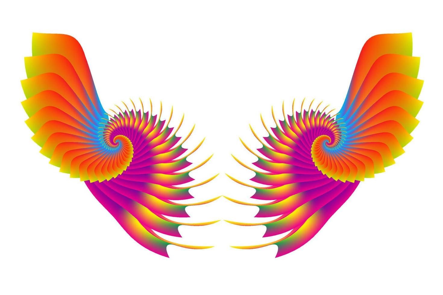 Illustration of Wings with colorful gradations with an Abstract concept vector