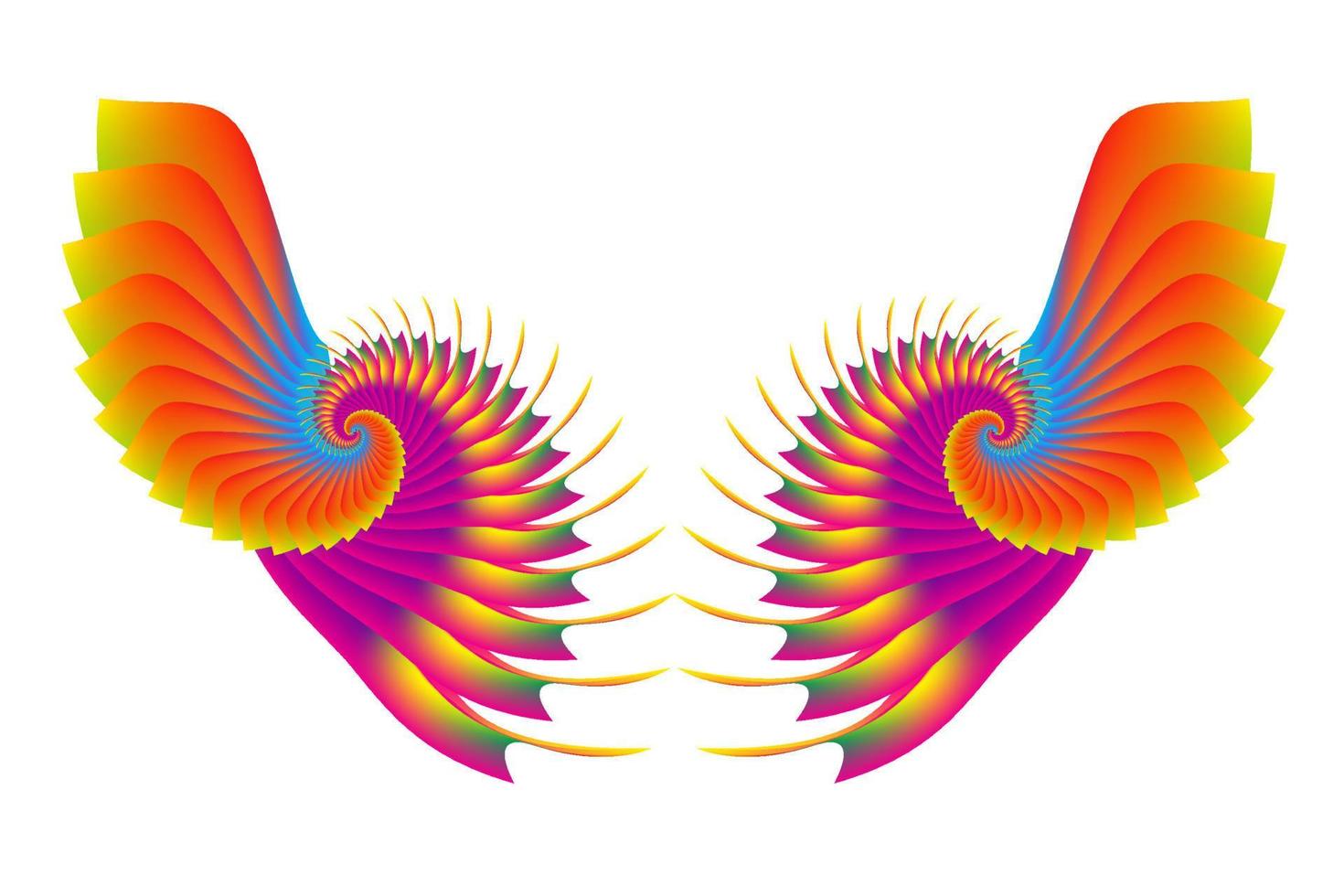 Illustration of Wings with colorful gradations with an Abstract concept vector