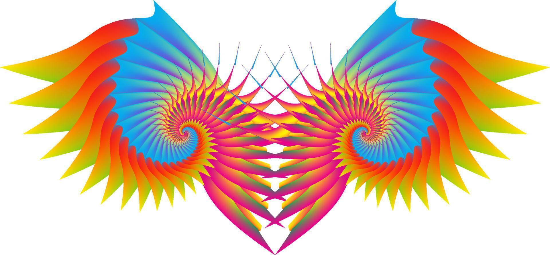 Illustration of Wings with colorful gradations with an Abstract concept vector