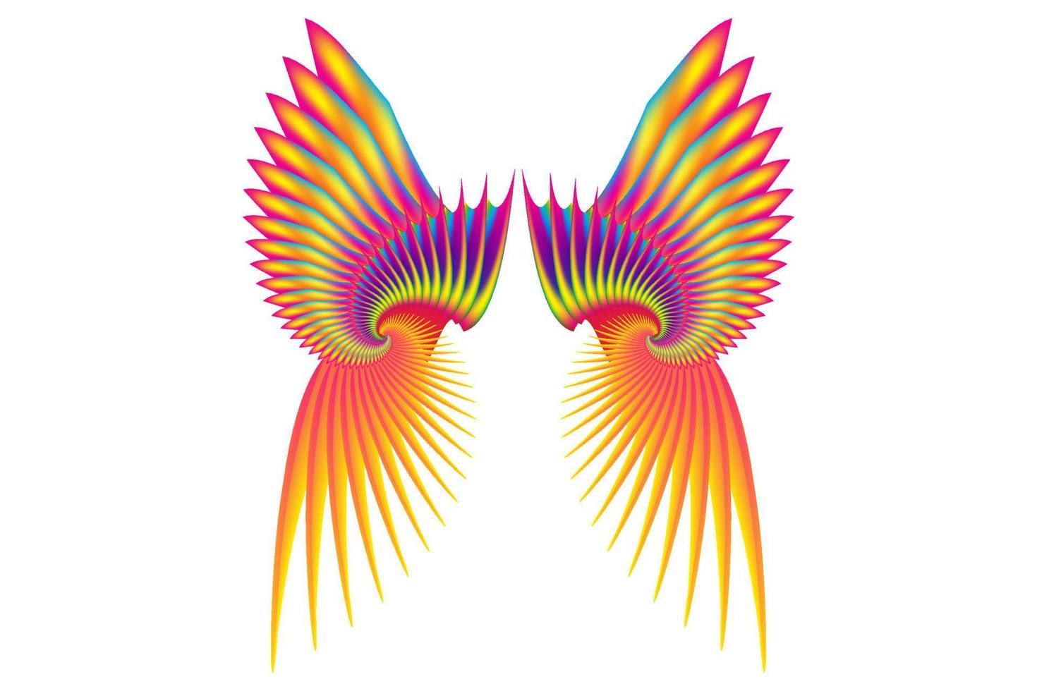 ilustración de alas con gradaciones de colores con un concepto abstracto vector