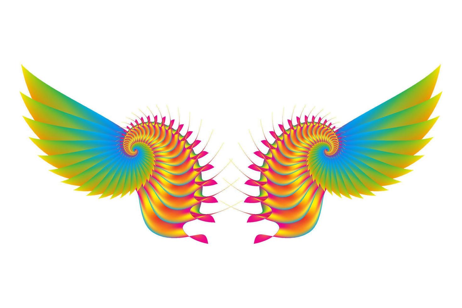 Illustration of Wings with colorful gradations with an Abstract concept vector
