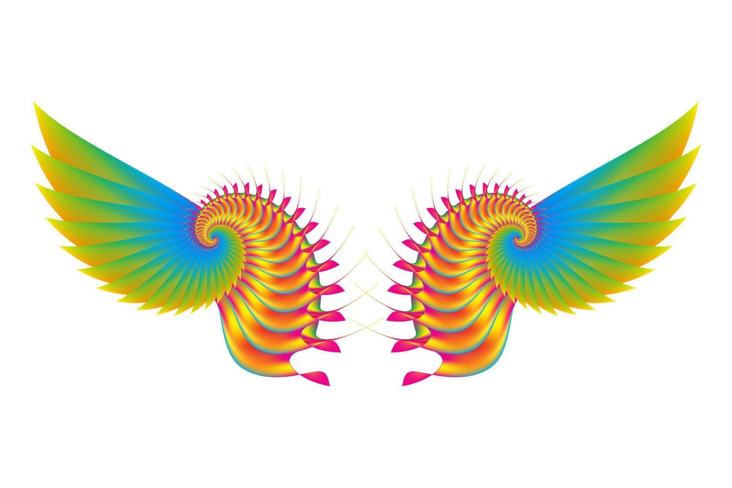 Illustration of Wings with colorful gradations with an Abstract concept vector