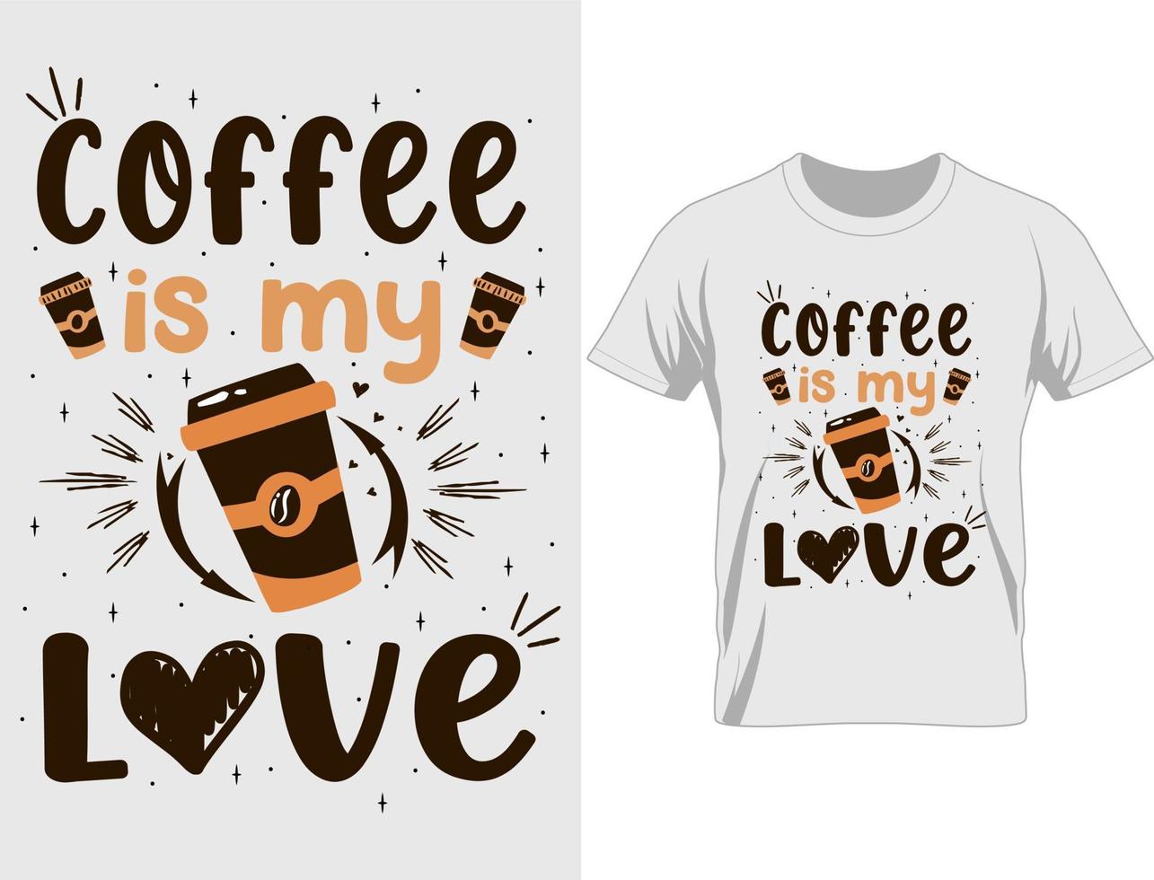 vector de diseño de camiseta de café