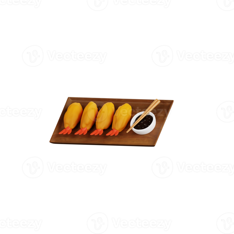 3d Tempura illustration png