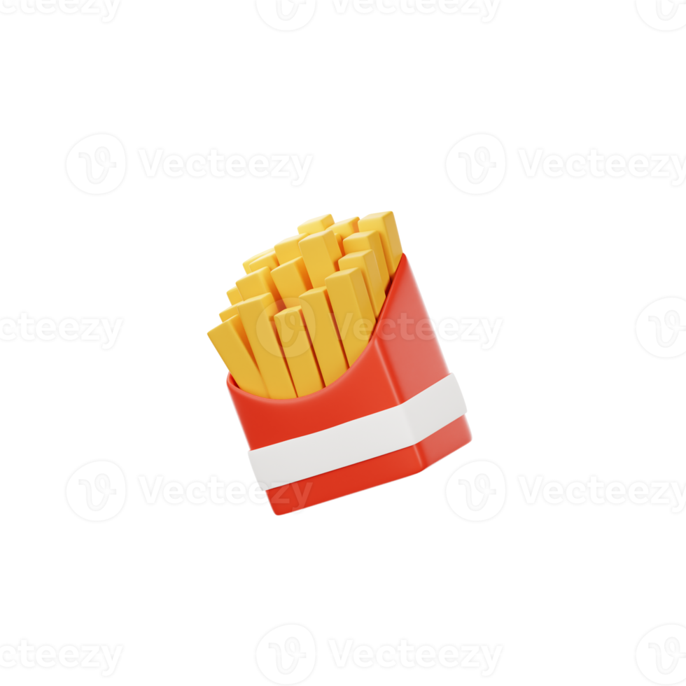 papas fritas ilustración 3d png