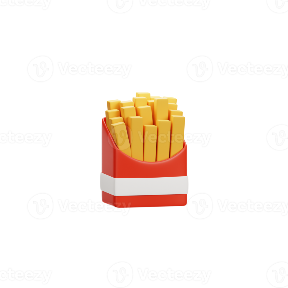 papas fritas ilustración 3d png