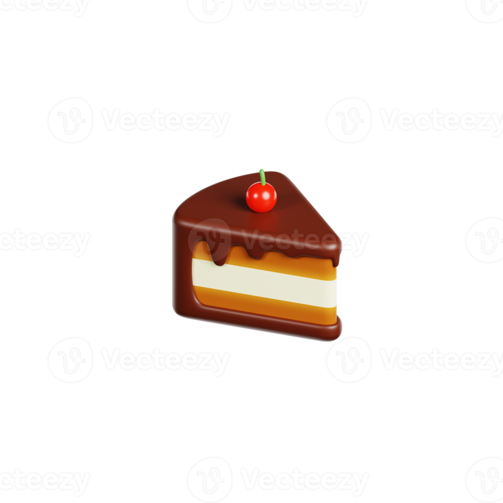 morceau de gâteau illustration 3d png