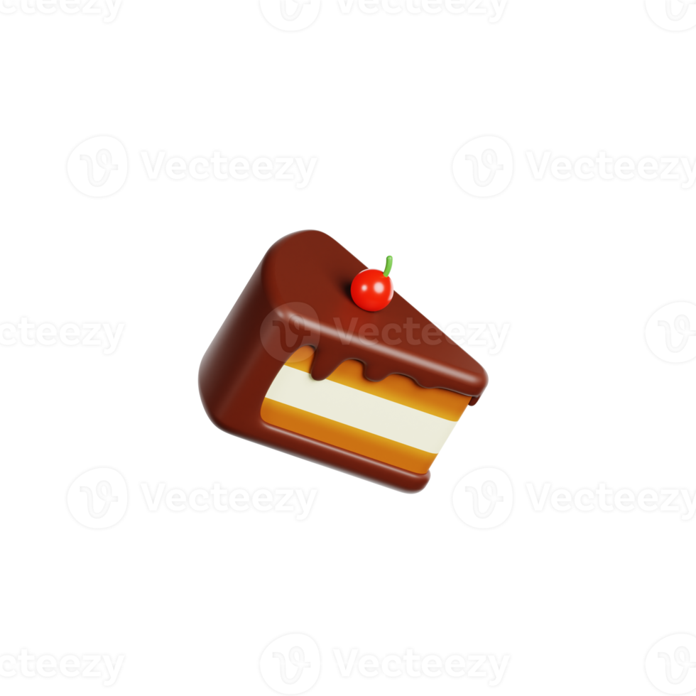 morceau de gâteau illustration 3d png