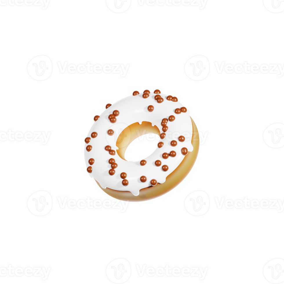 ilustración 3d de donut de crema png