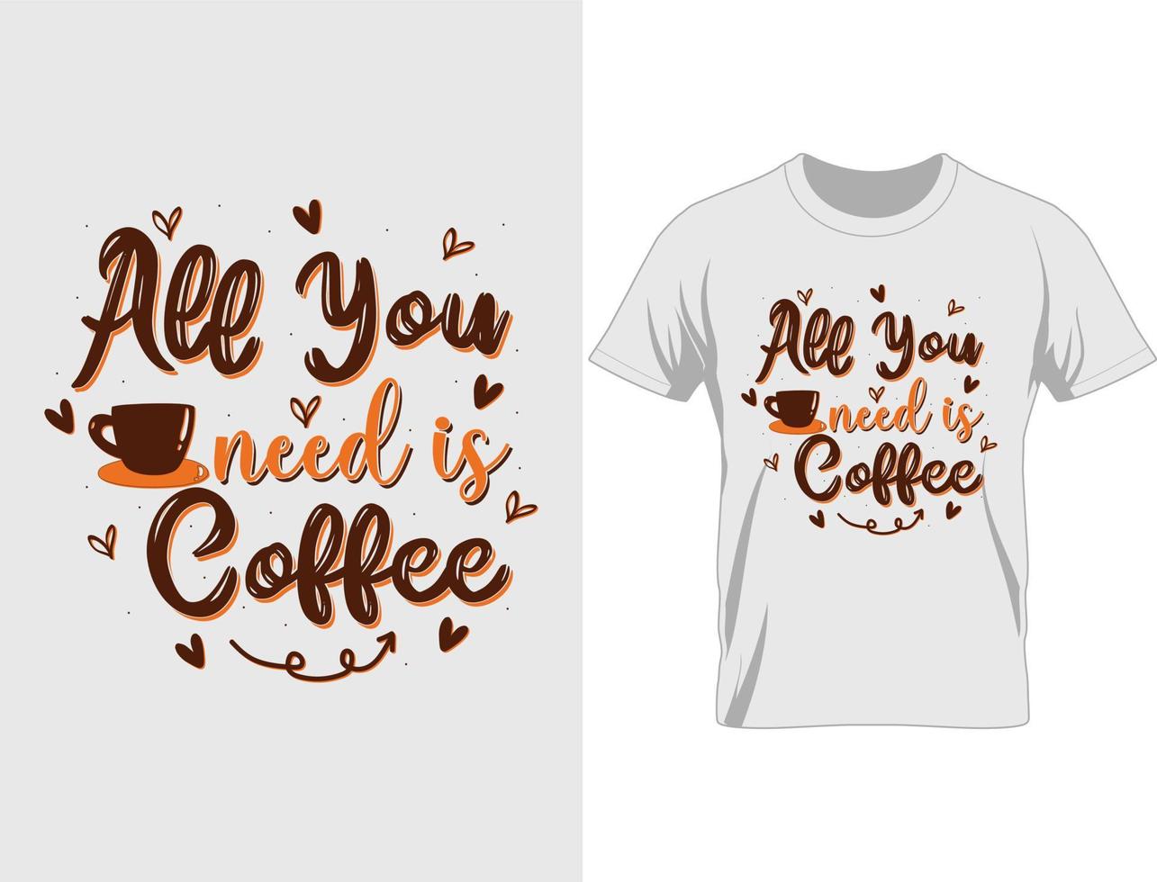 vector de diseño de camiseta de café