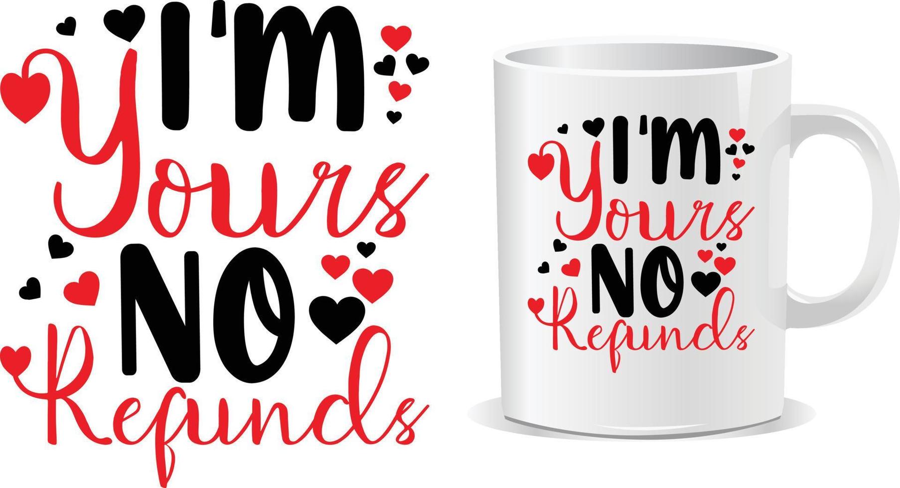 Valentine's Day mug design vector
