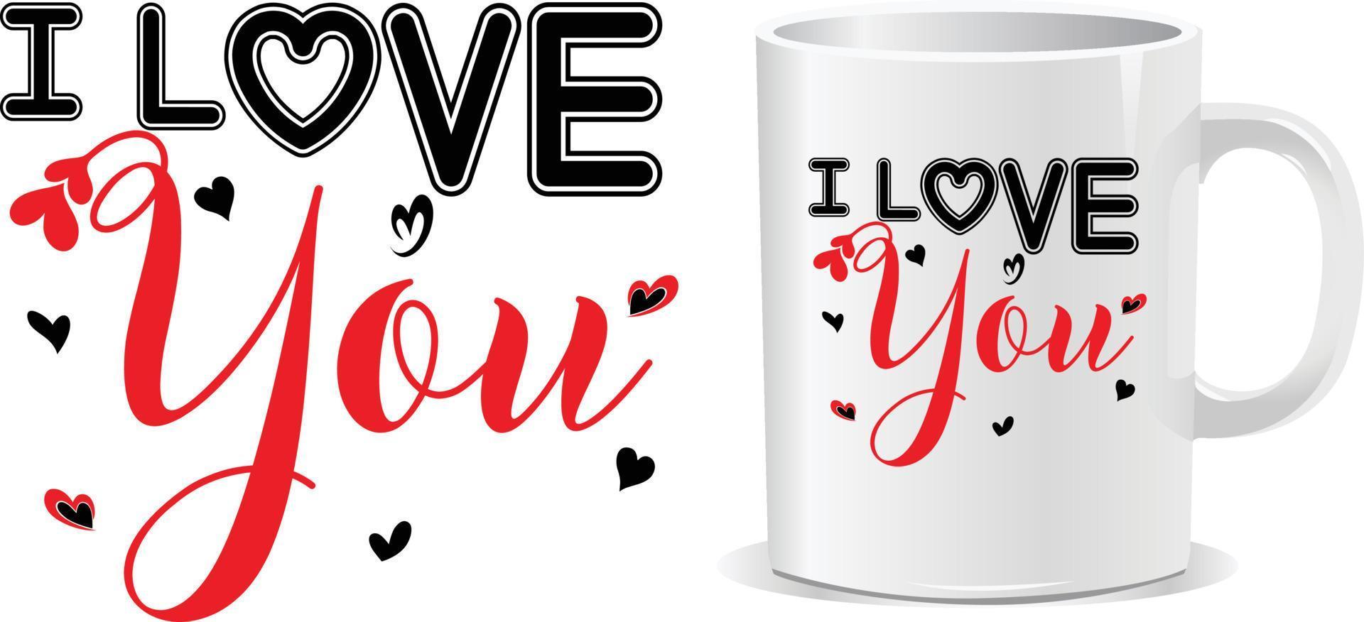 Valentine's Day mug design vector