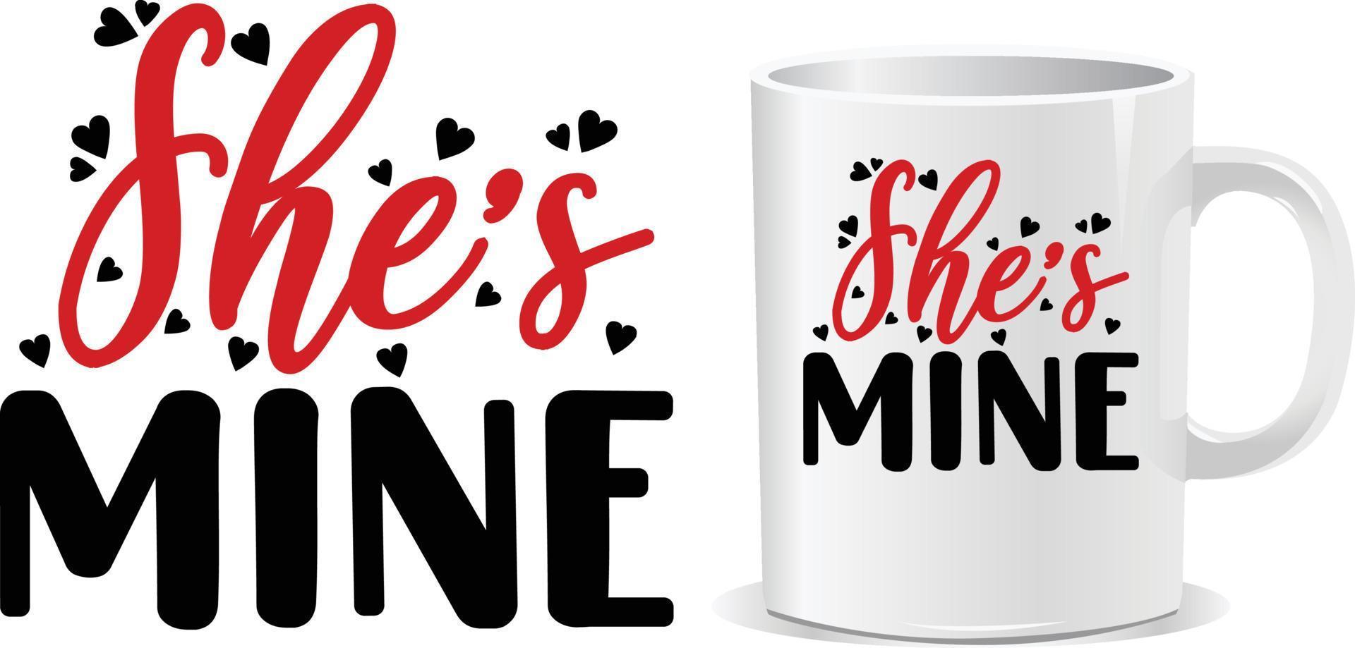 Valentine's Day mug design vector