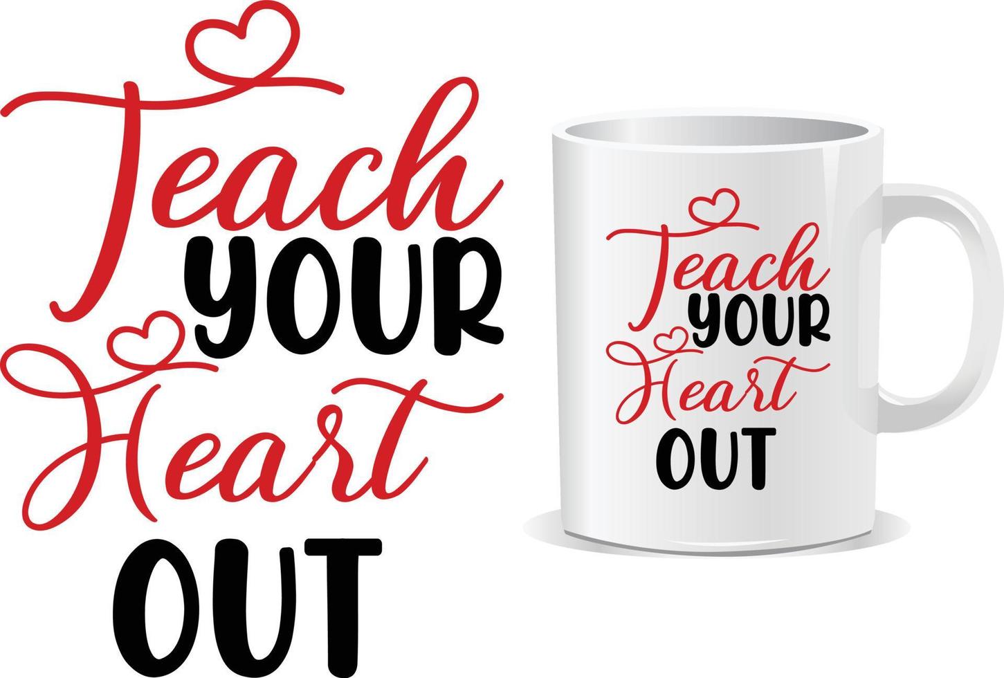 Valentine's Day mug design vector