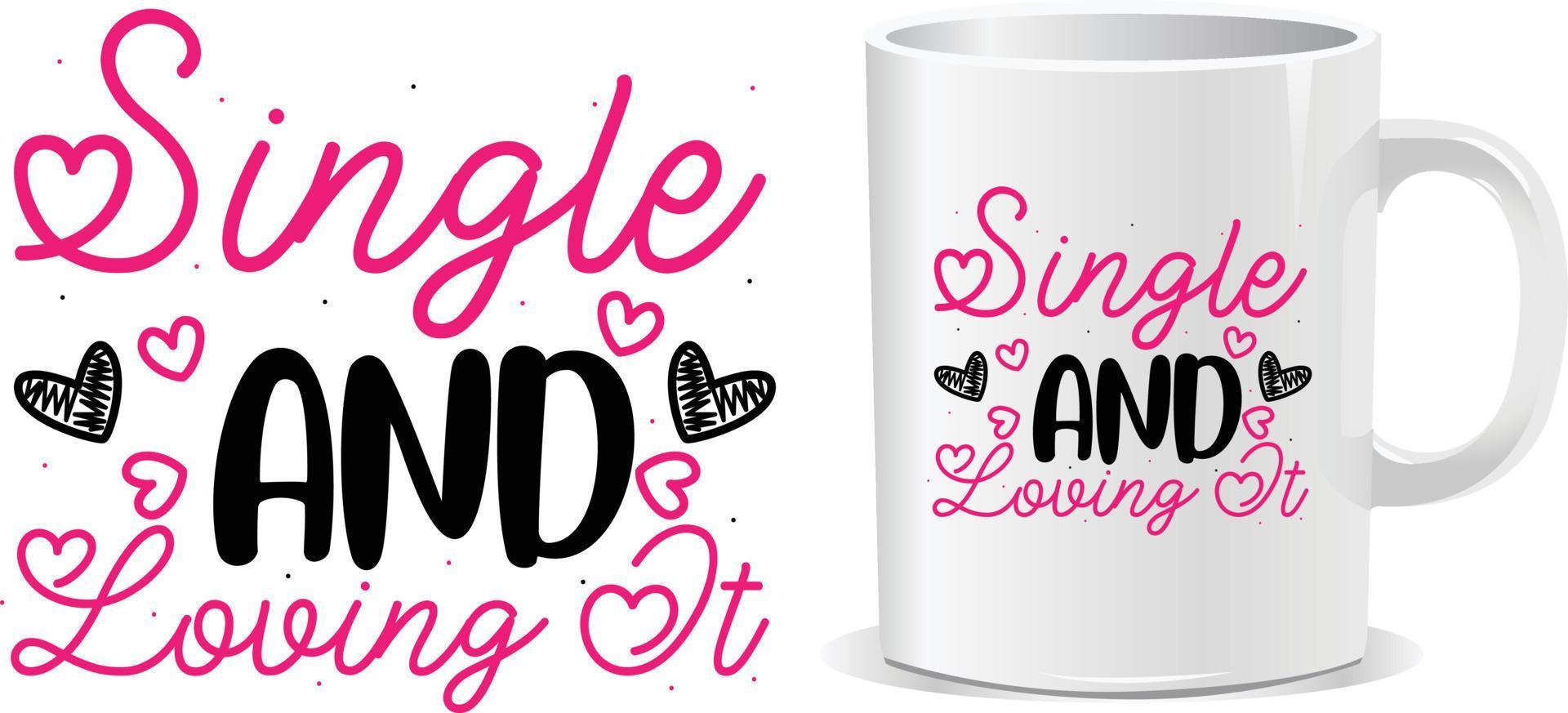 Valentine's Day mug design vector