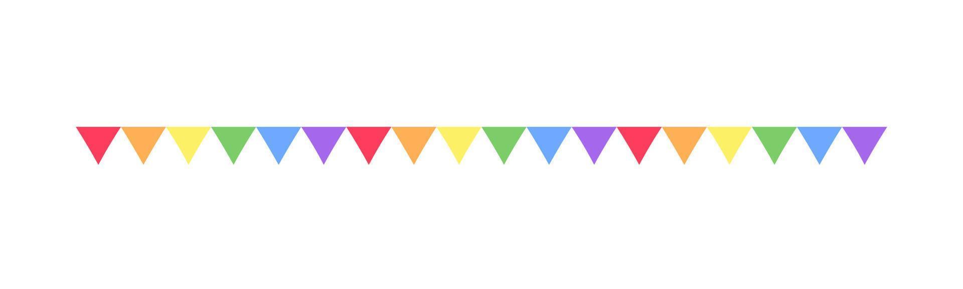 Rainbow Pennant Garland Bunting Divider Simple Vector Illustration