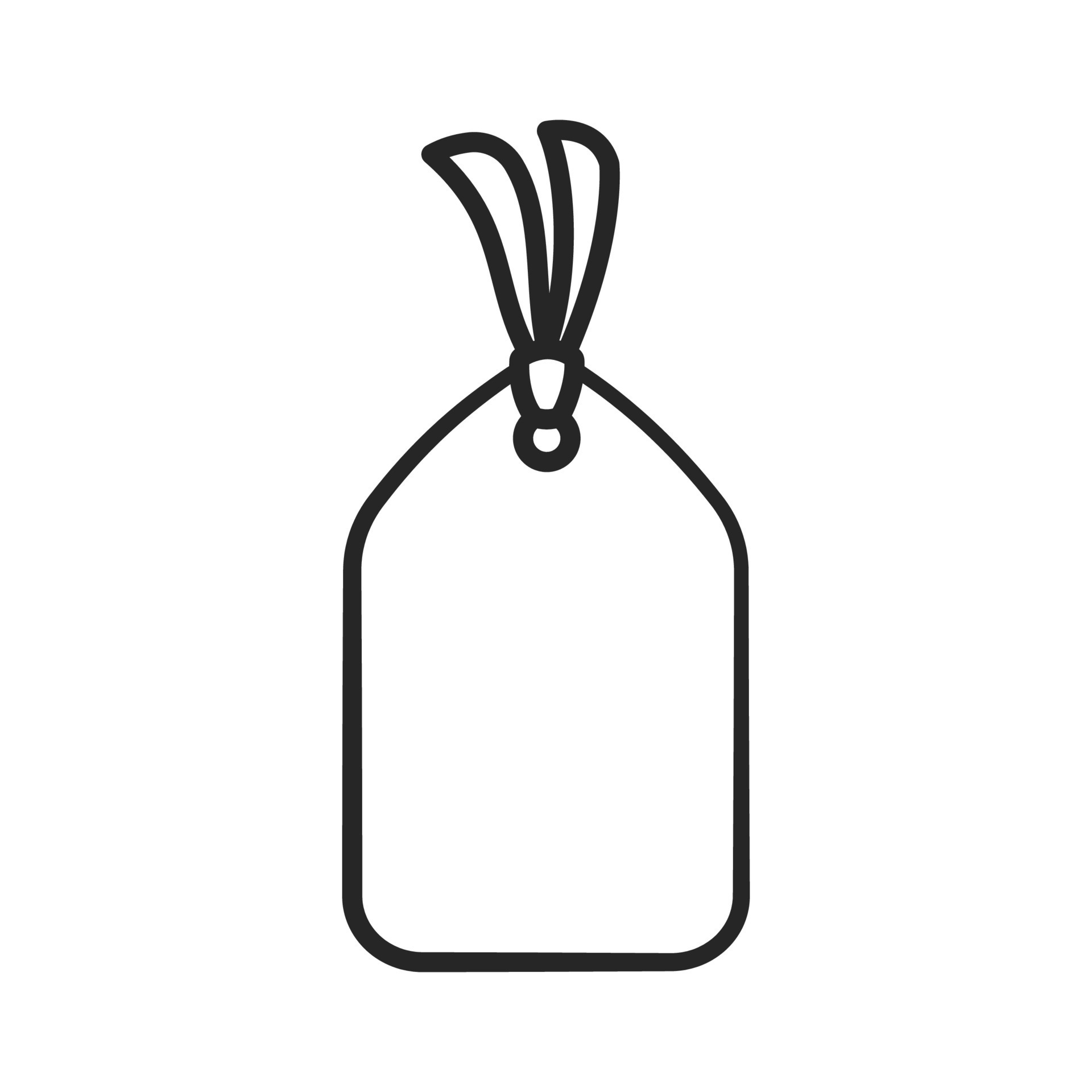 Black paper tag blank empty template icon silhouette. Simple flat