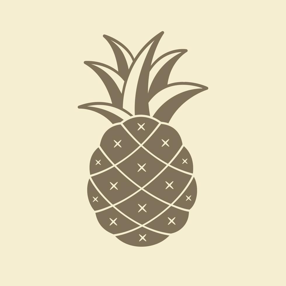 piña silueta detallada empresa empresa marca logo clipart. diseño de ilustración de vector mínimo plano moderno.