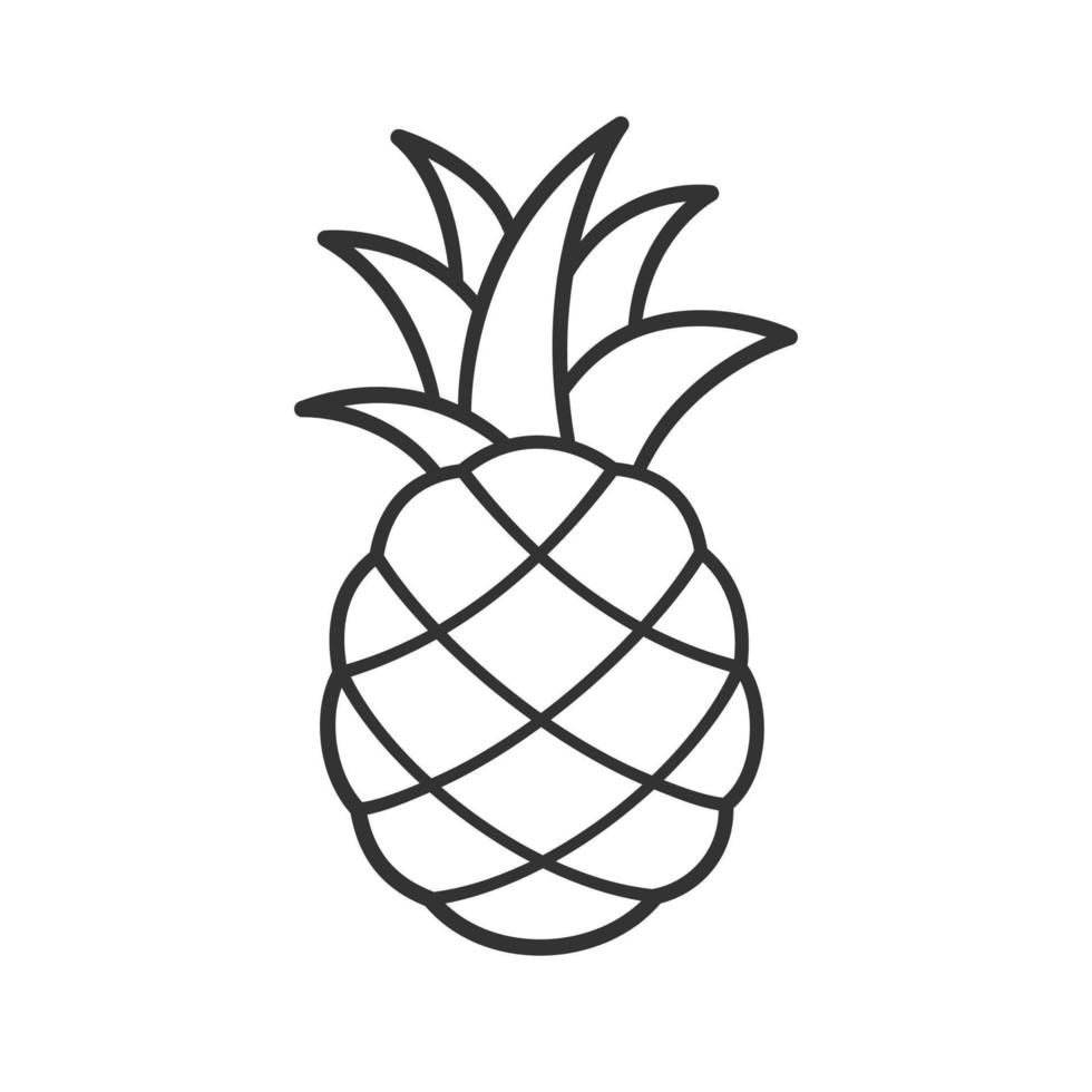 Pineapple cartoon outline clip art. Simple flat vector illustration design. Easy coloring book page activity element for children kids. Sign symbol for agriculture tropical fresh fruit etc.