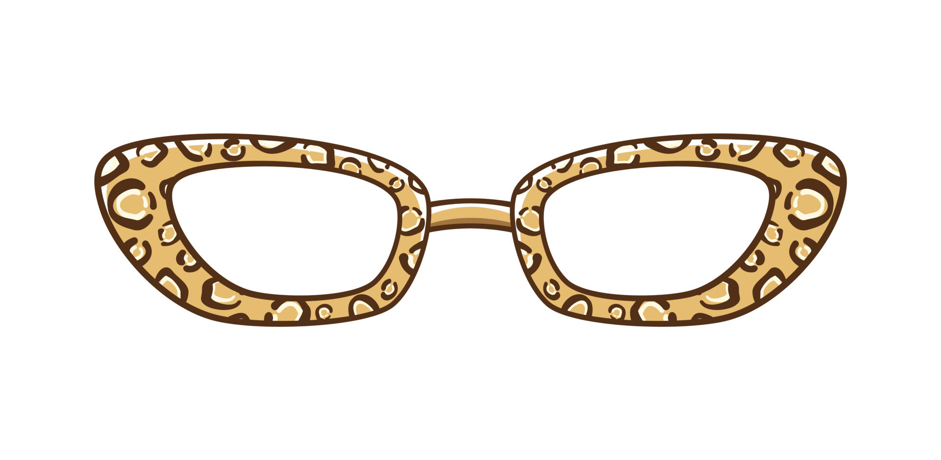 Leopard print eyeglasses frame clipart. Funky party glasses eyewear cartoon  vector illustration. 16461347 Vector Art at Vecteezy