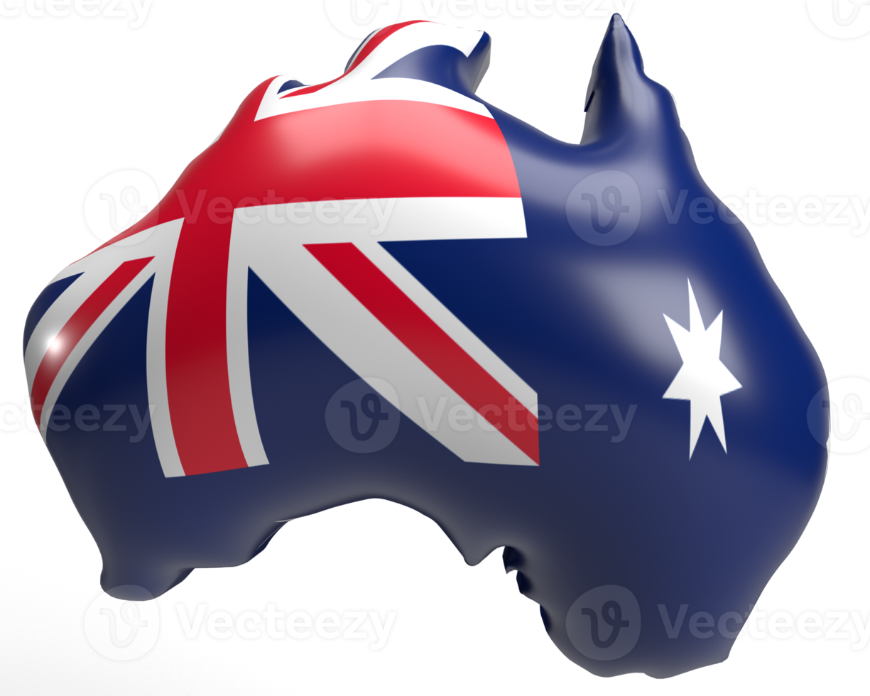 Karta Australien Land röd blå vit stjärna Färg bakgrund frihet nationell frihet oberoende händelse emblem mönster fest Semester resa semester abstrakt mönster firande festival.3d framställa png