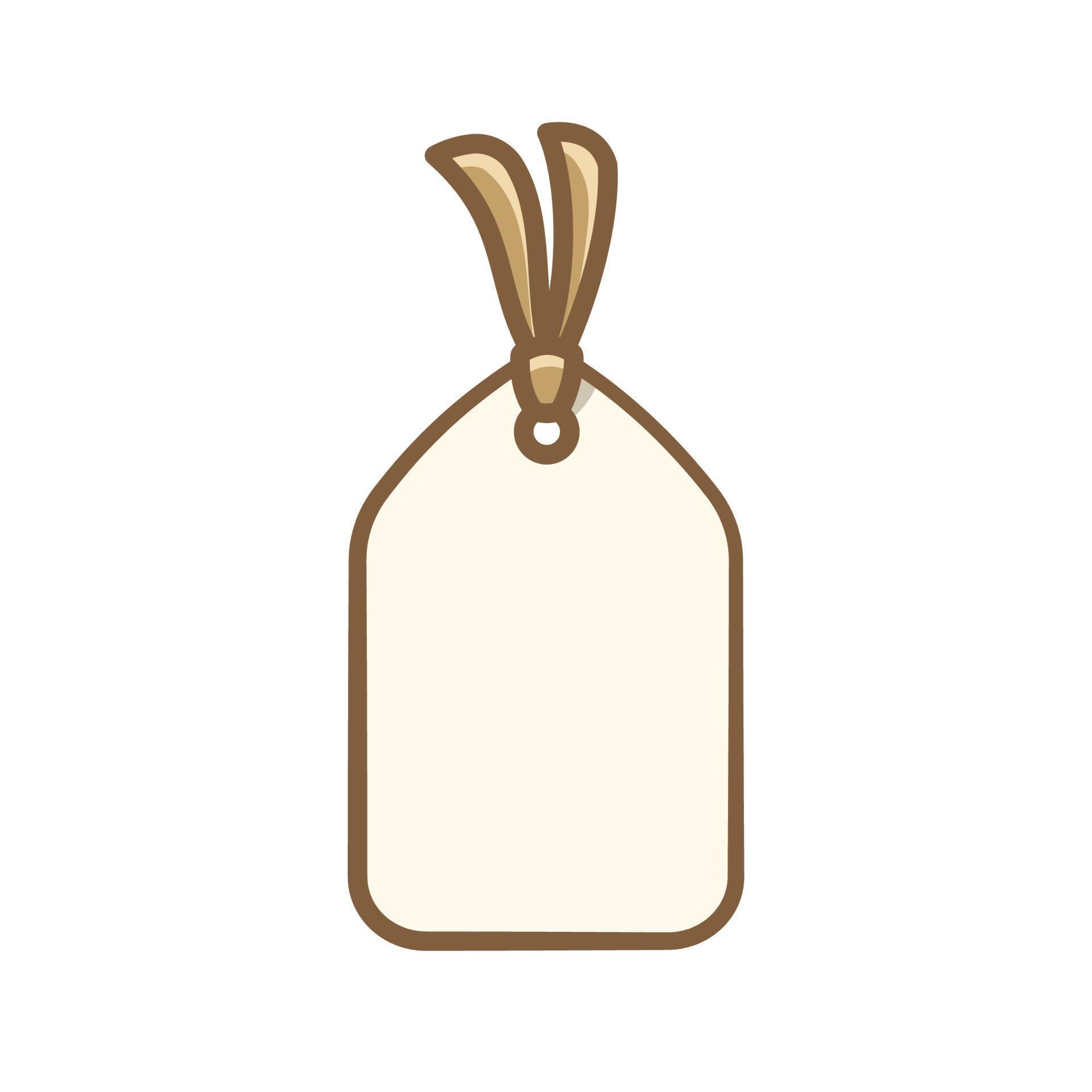 Paper tag blank template vector clipart cartoon with outline icon set