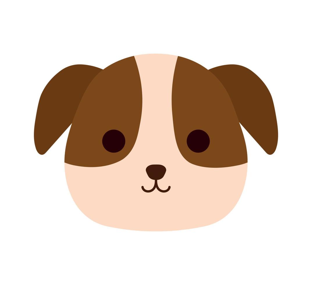 lindo perro cachorro cara mascota animal personaje con dibujos animados vector ilustración