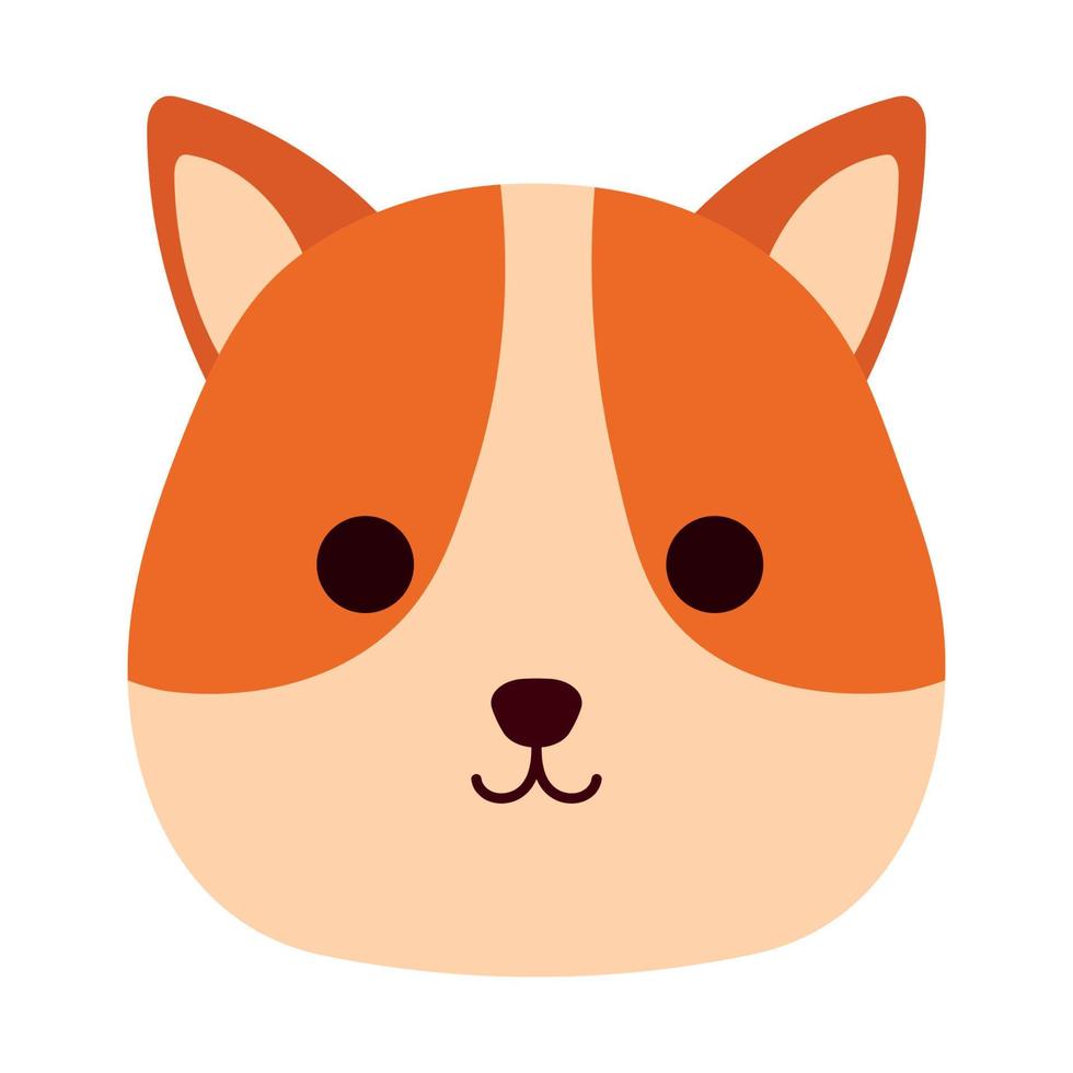 lindo perro cara mascota animal personaje con dibujos animados vector ilustración