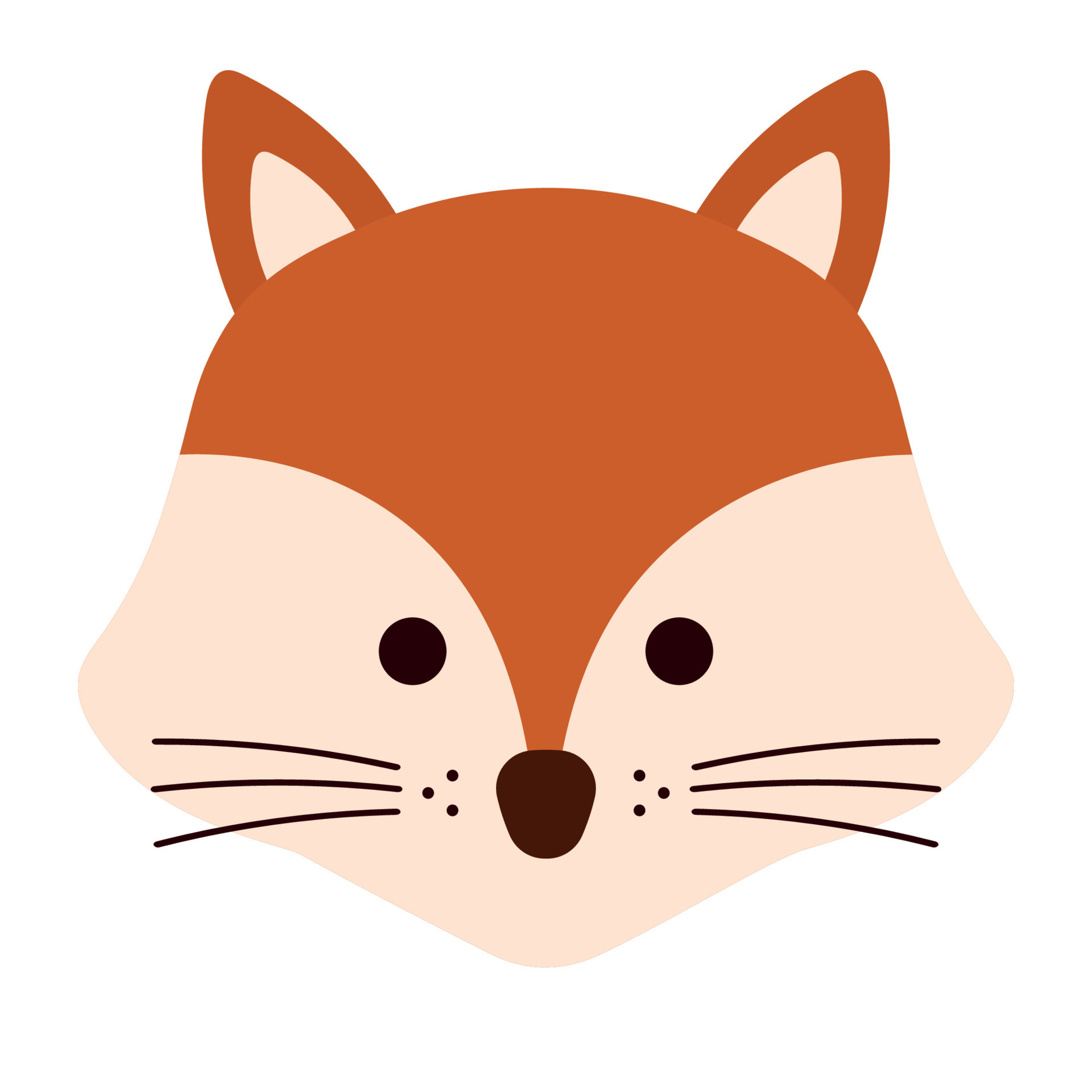 Cute Fox Face Wild Animal Character in Animated Cartoon Vector Illustration  16461470 Vector Art at Vecteezy
