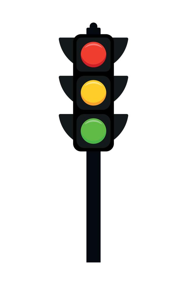 Traffic Light Icon Clipart in Animated Cartoon Vector Illustration