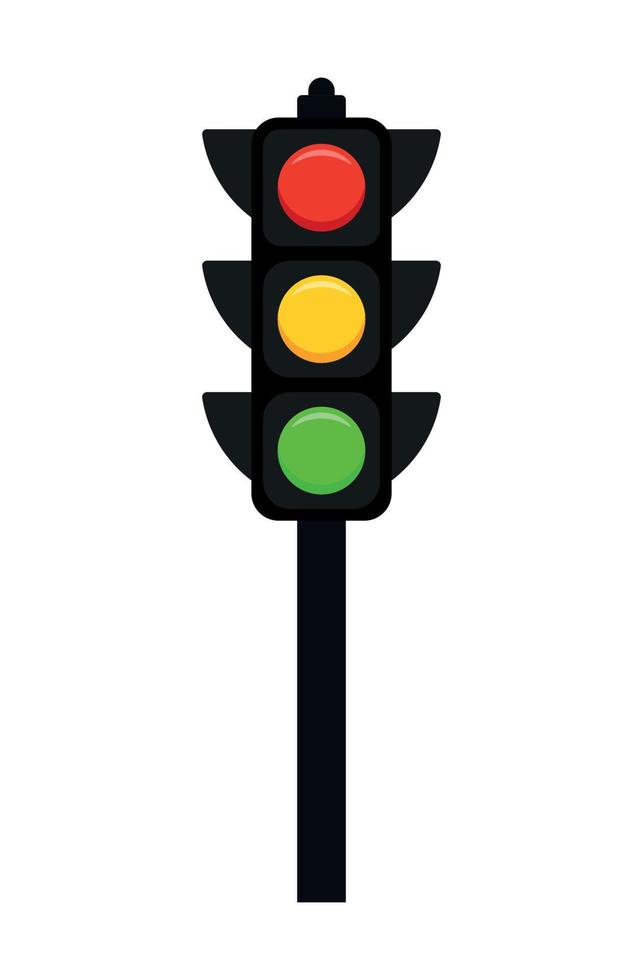 Traffic Light Icon Clipart in Animated Cartoon Vector Illustration